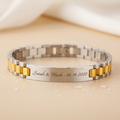 Bracelet gravé personnalisé pour homme et femme